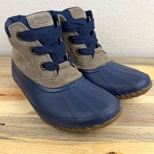 Sperry Duck Boots Breakwater Tan Navy Size 8